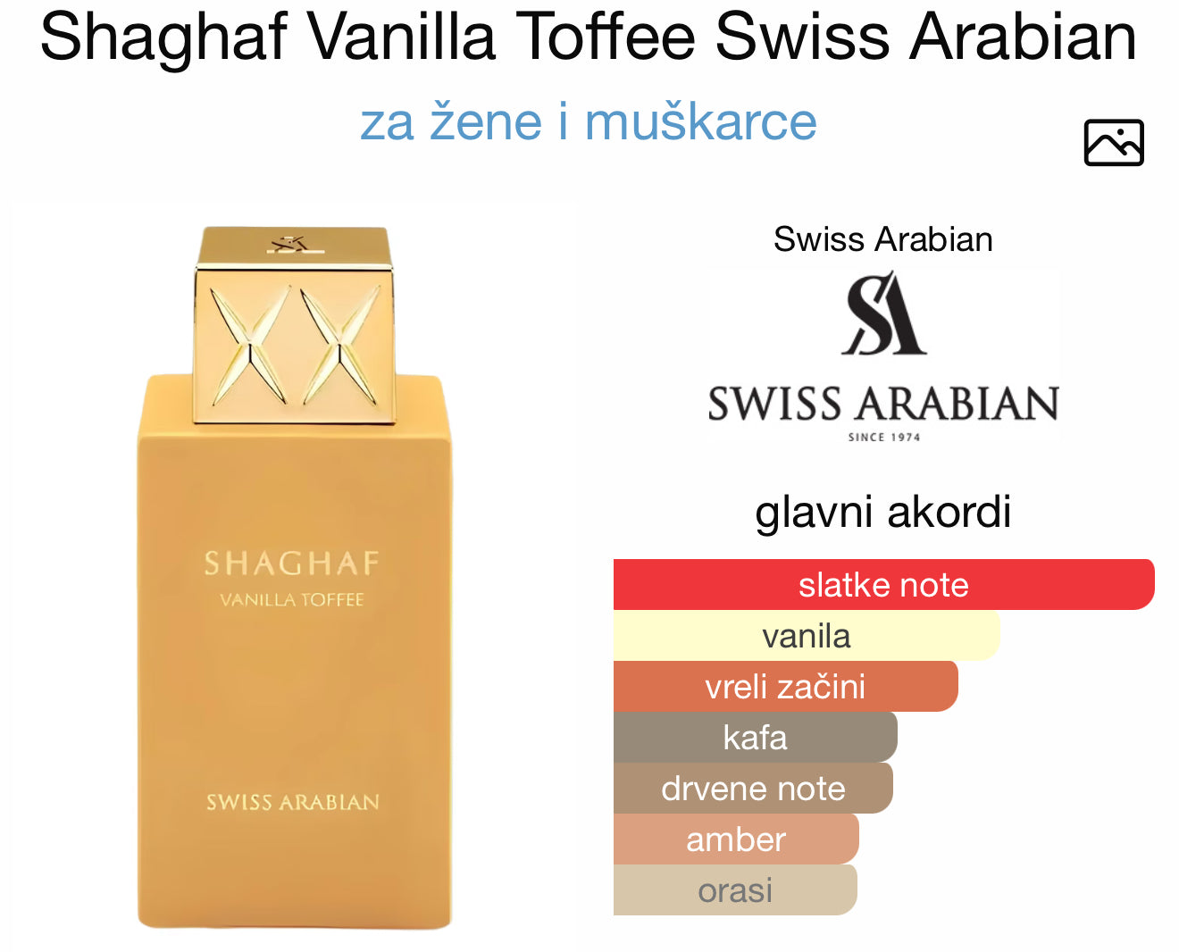 Shaghaf Oud Vanilla Toffe by Swiss Arabian - Zahra Dubai Parfemi