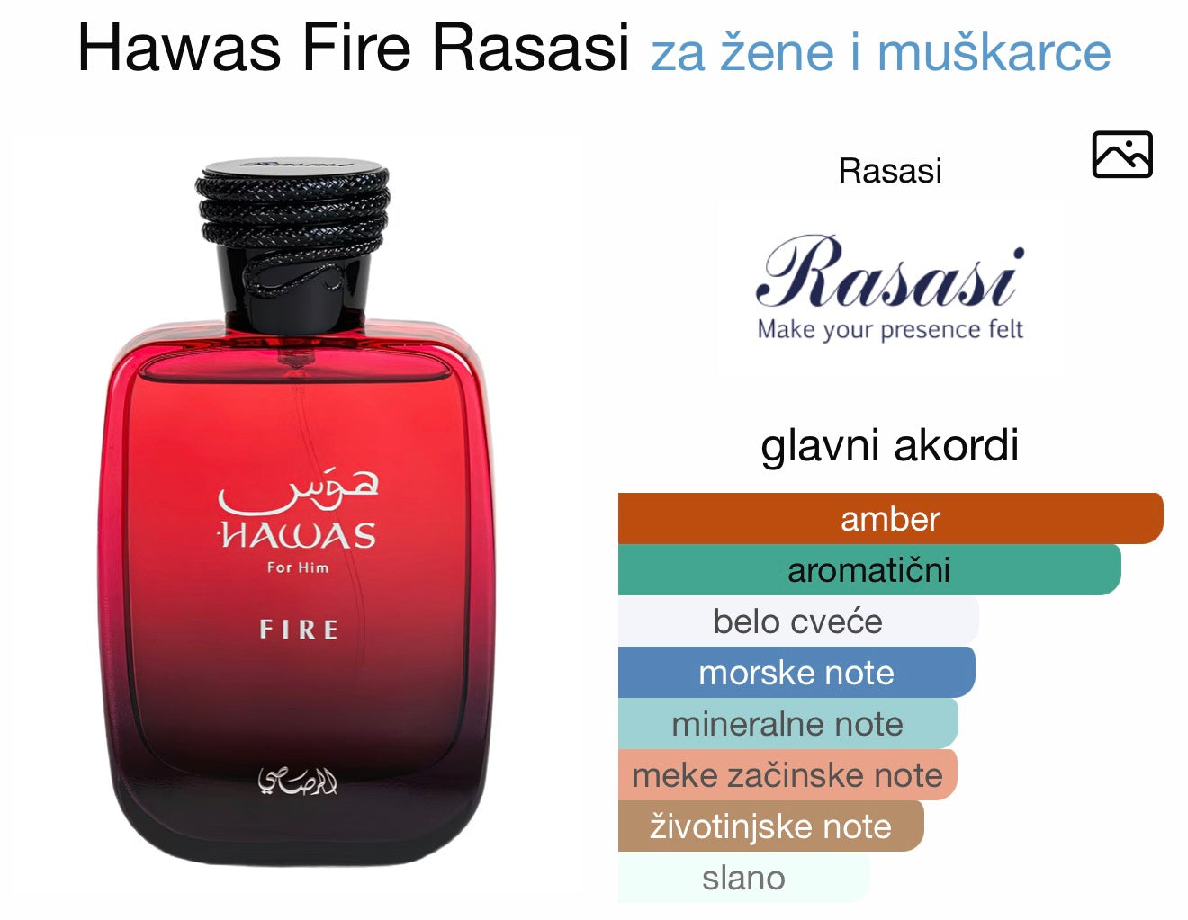 Hawas Fire by Rasasi - Zahra Dubai Parfemi