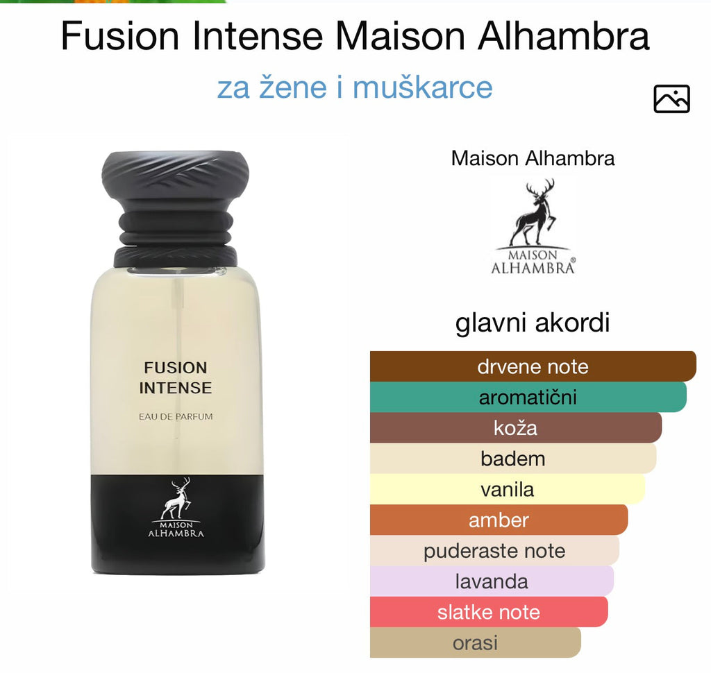 Fusion Intense by Maison Alhambra - Zahra Dubai Parfemi