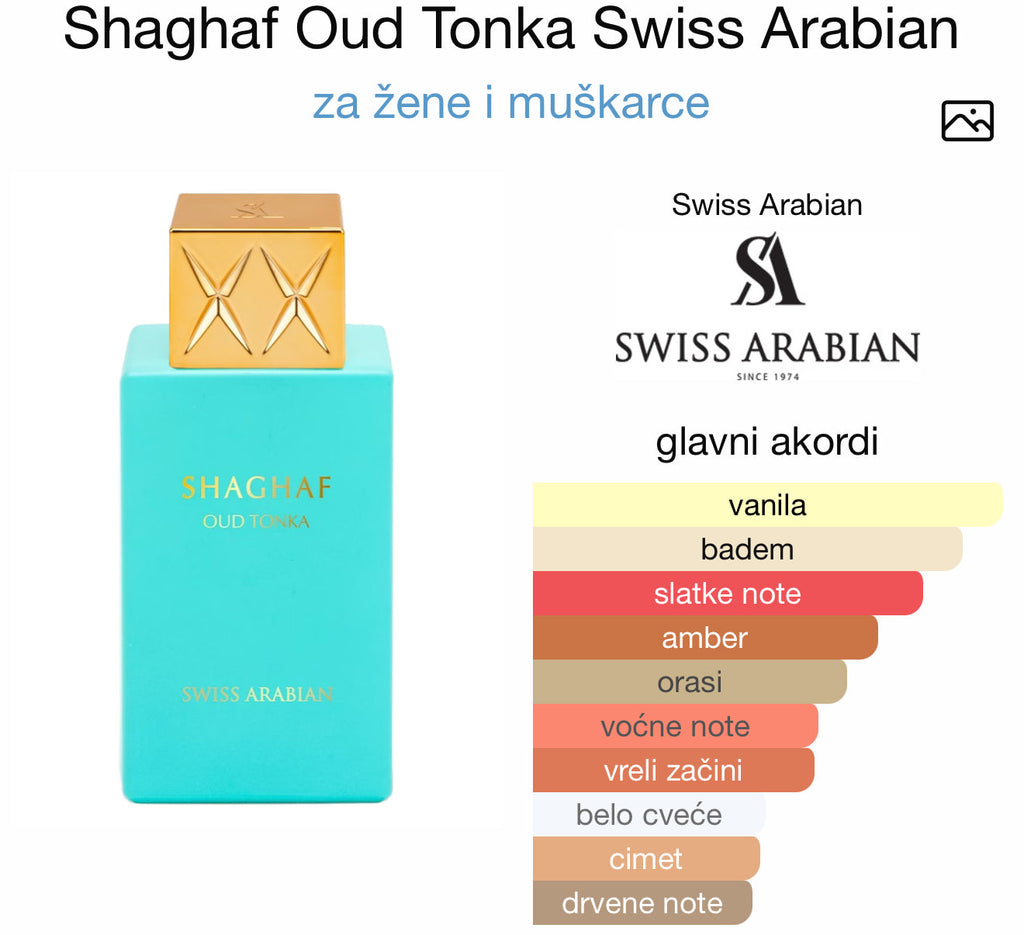 Shaghaf Oud Tonka by Swiss Arabian - Zahra Dubai Parfemi