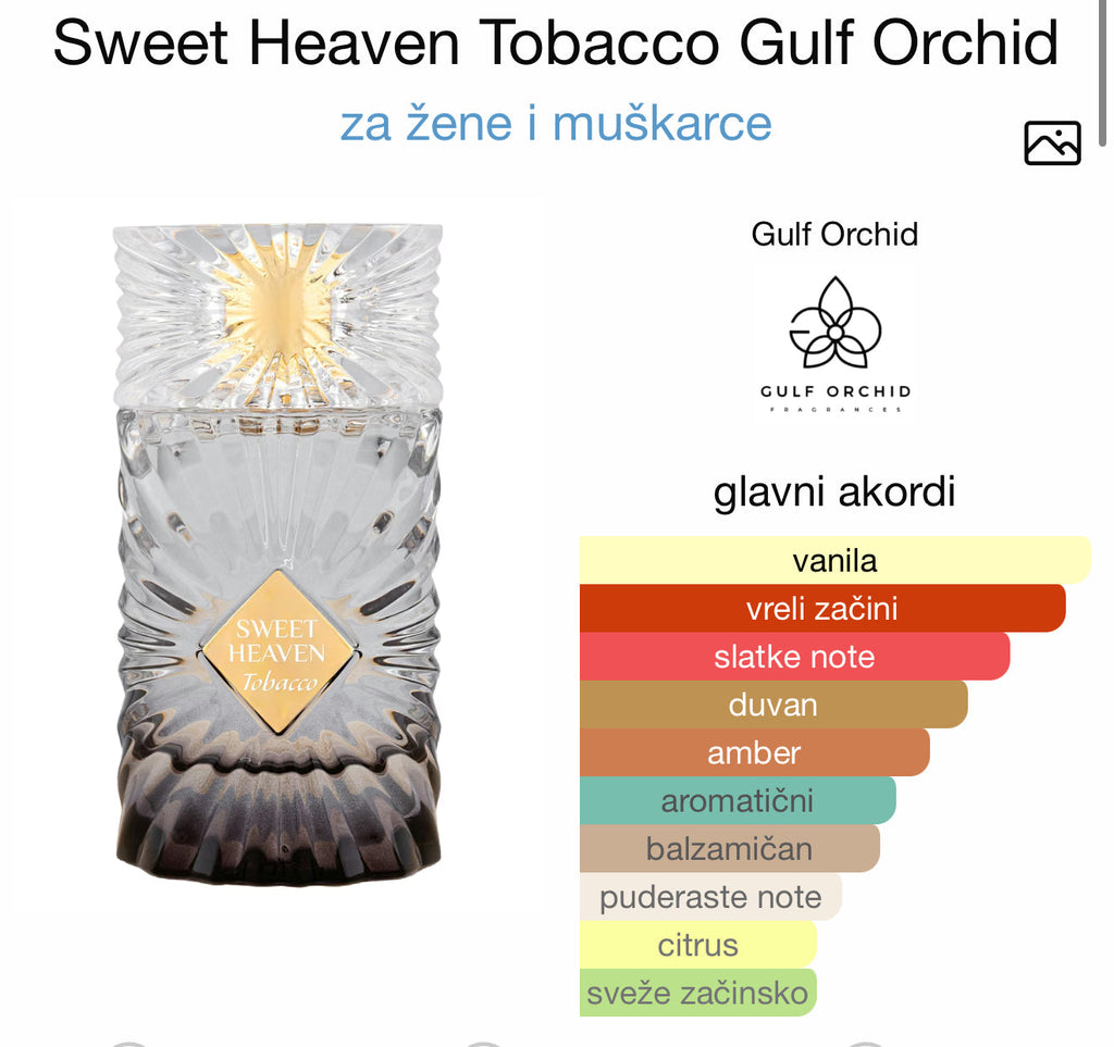 Sweet Heawen Tobacco by Gulf Orchid - Zahra Dubai Parfemi