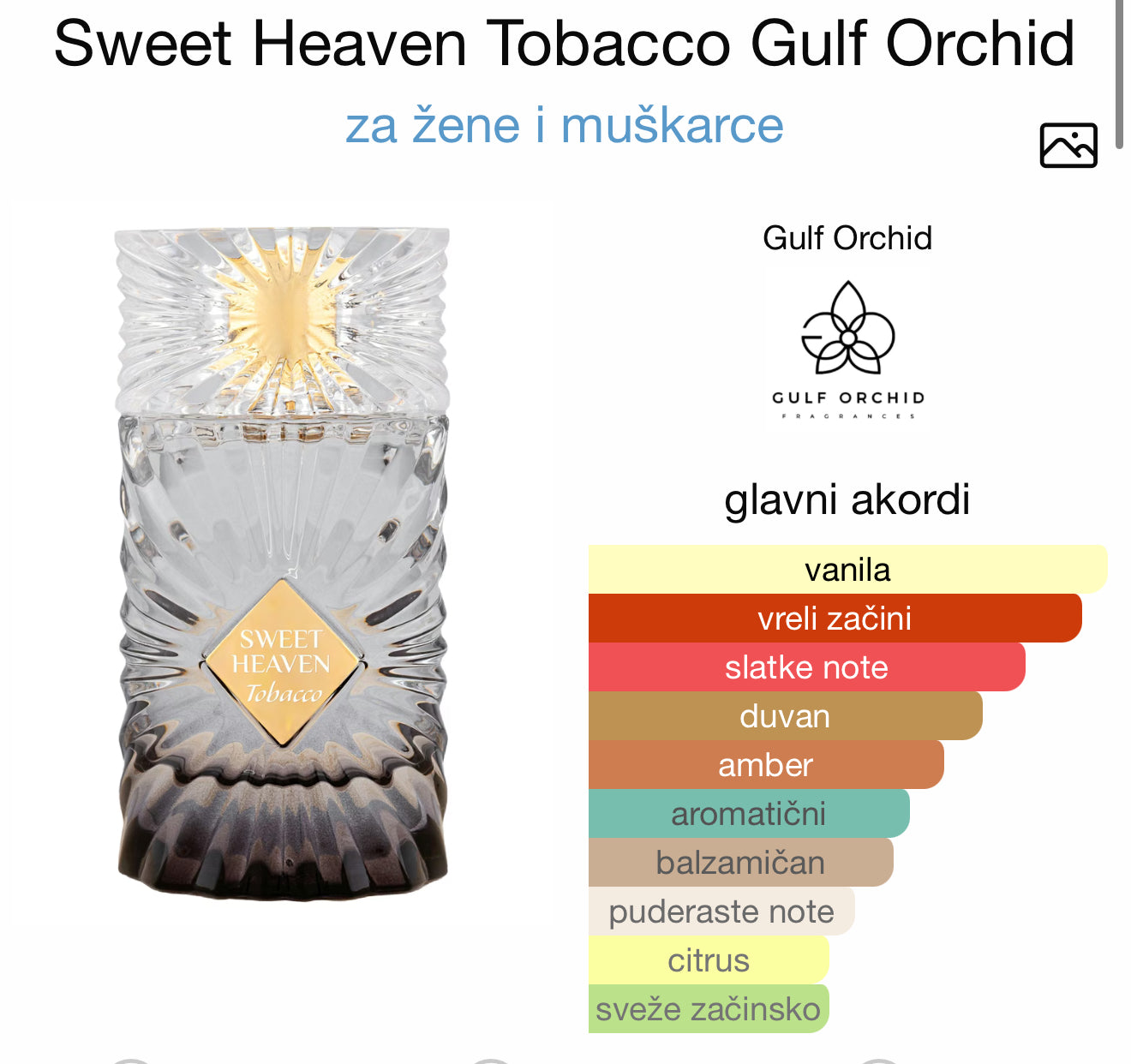Sweet Heawen Tobacco by Gulf Orchid - Zahra Dubai Parfemi