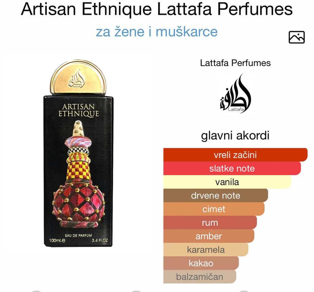 ARTISAN ETHNIQUE by Lattafa 100ml EDP - Zahra Dubai Parfemi
