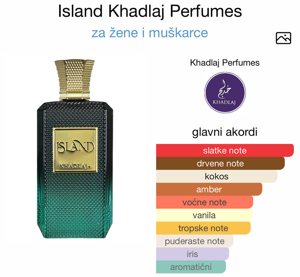 Khadlaj Island extrait de parfum - Zahra Dubai Parfemi