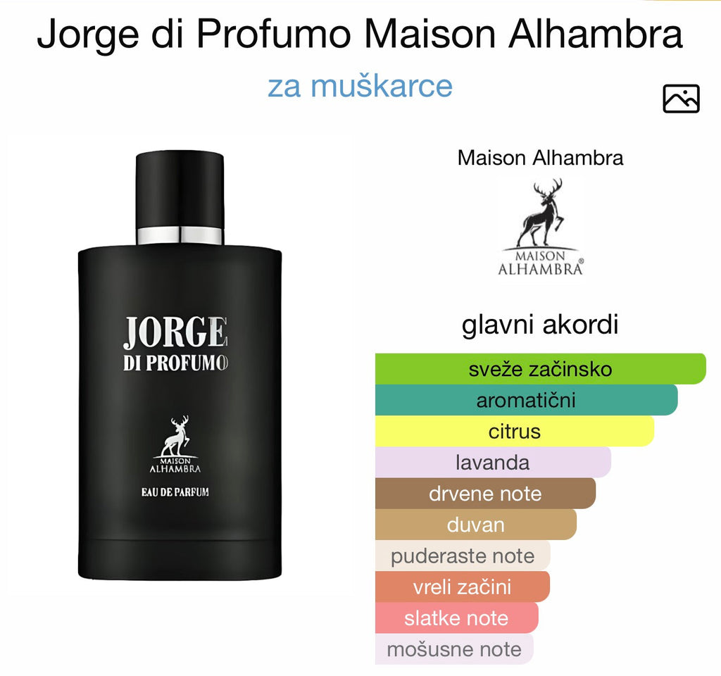 Jorge Di Profumo by Maison Alhambra - Zahra Dubai Parfemi