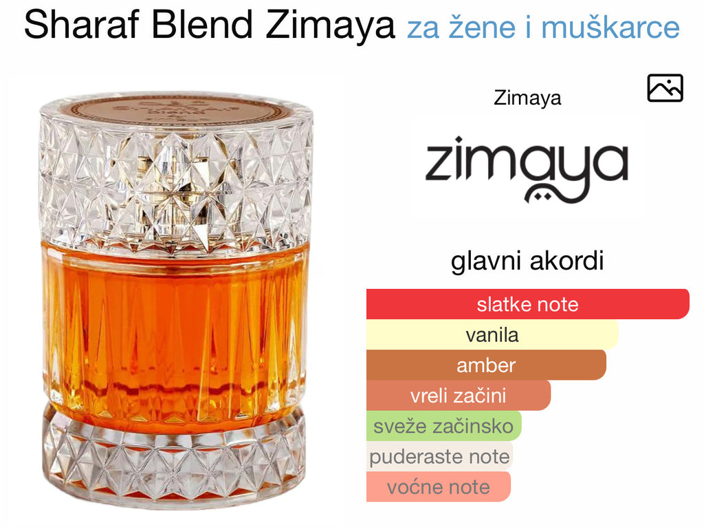 Sharaf Blend Extrait de Parfum by Zimaya - Zahra Dubai Parfemi