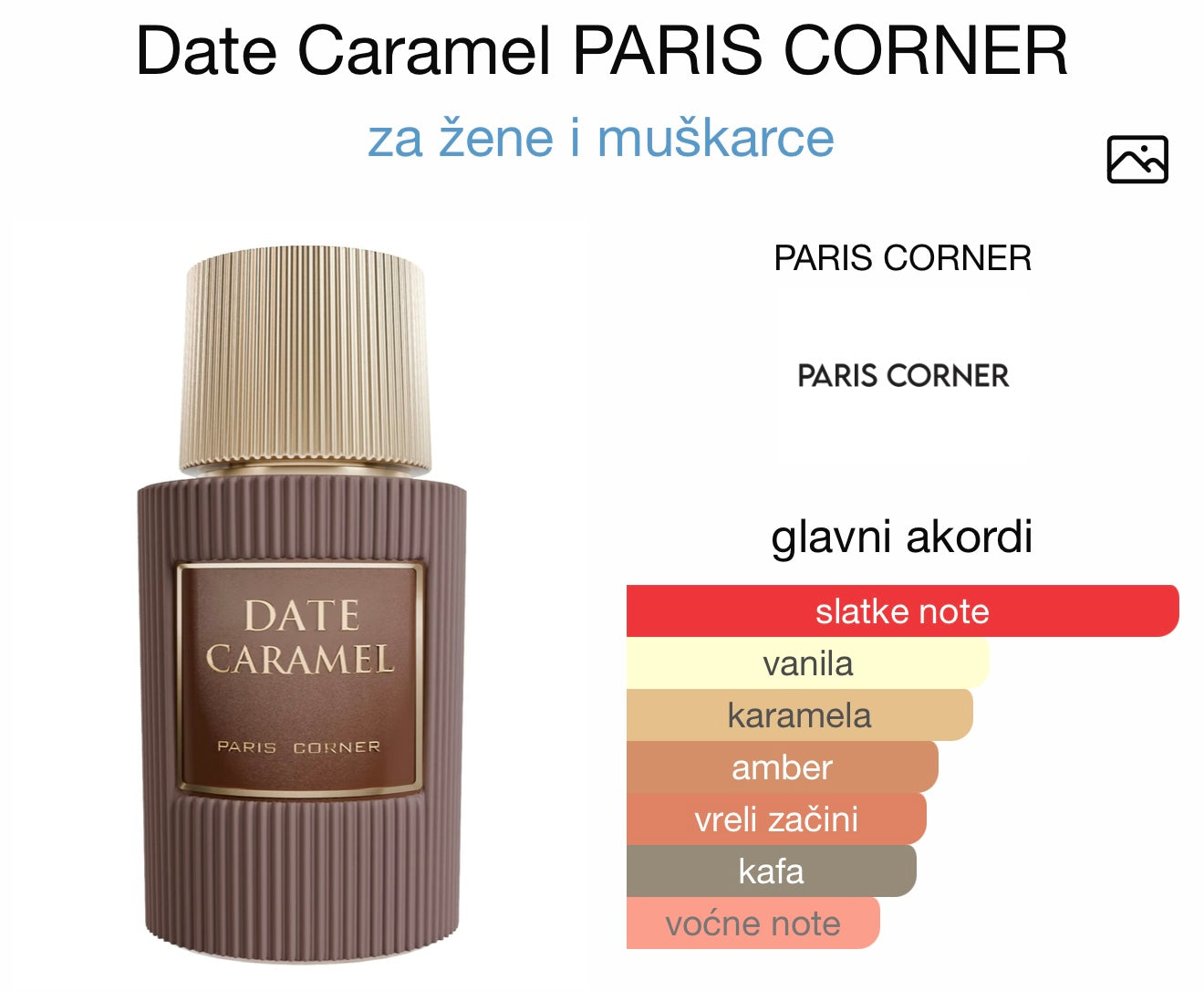 Date Caramel by Paris Corner - Zahra Dubai Parfemi