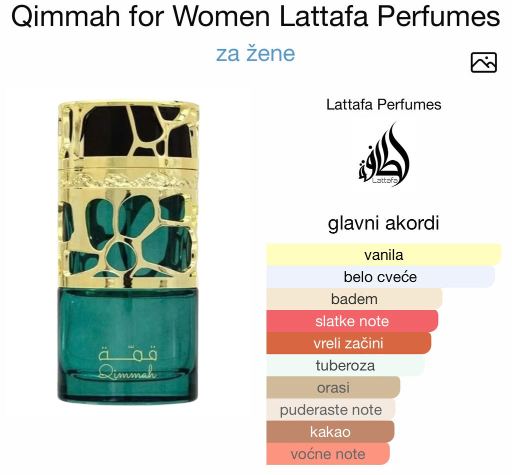 Qimmah for Woman by Lattafa - Zahra Dubai Parfemi
