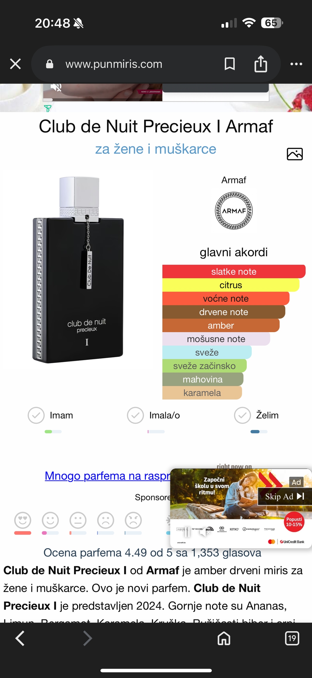 Club De Nuit Precieux l Extrait by Armaf - Zahra Dubai Parfemi