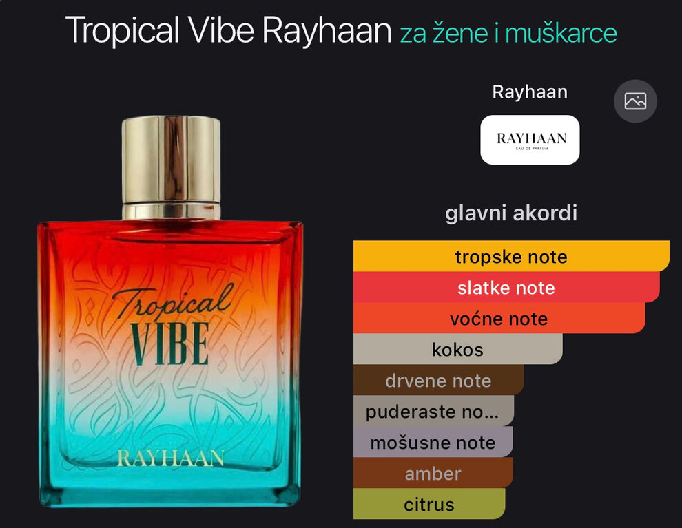 Rayhaan Tropical Vibe - Zahra Dubai Parfemi